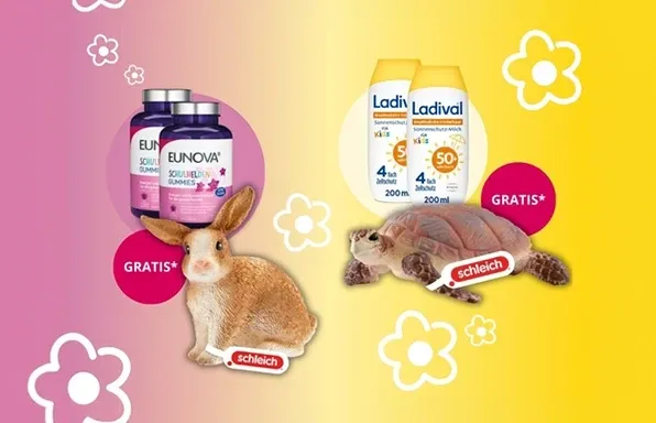 Ladival & Eunova bei medpex kaufen & Schleich-Tier gratis erhalten
